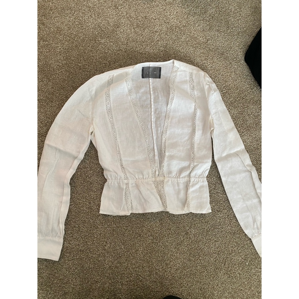 Reformation White Linen Blouse